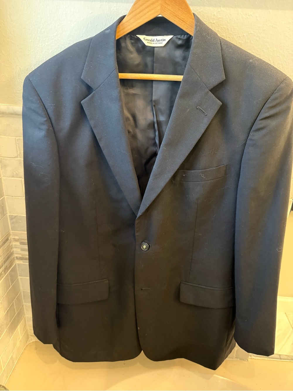 Gerald Austin Men’s 42 Regular Blue Pinstripe Suit Jacket Blazer